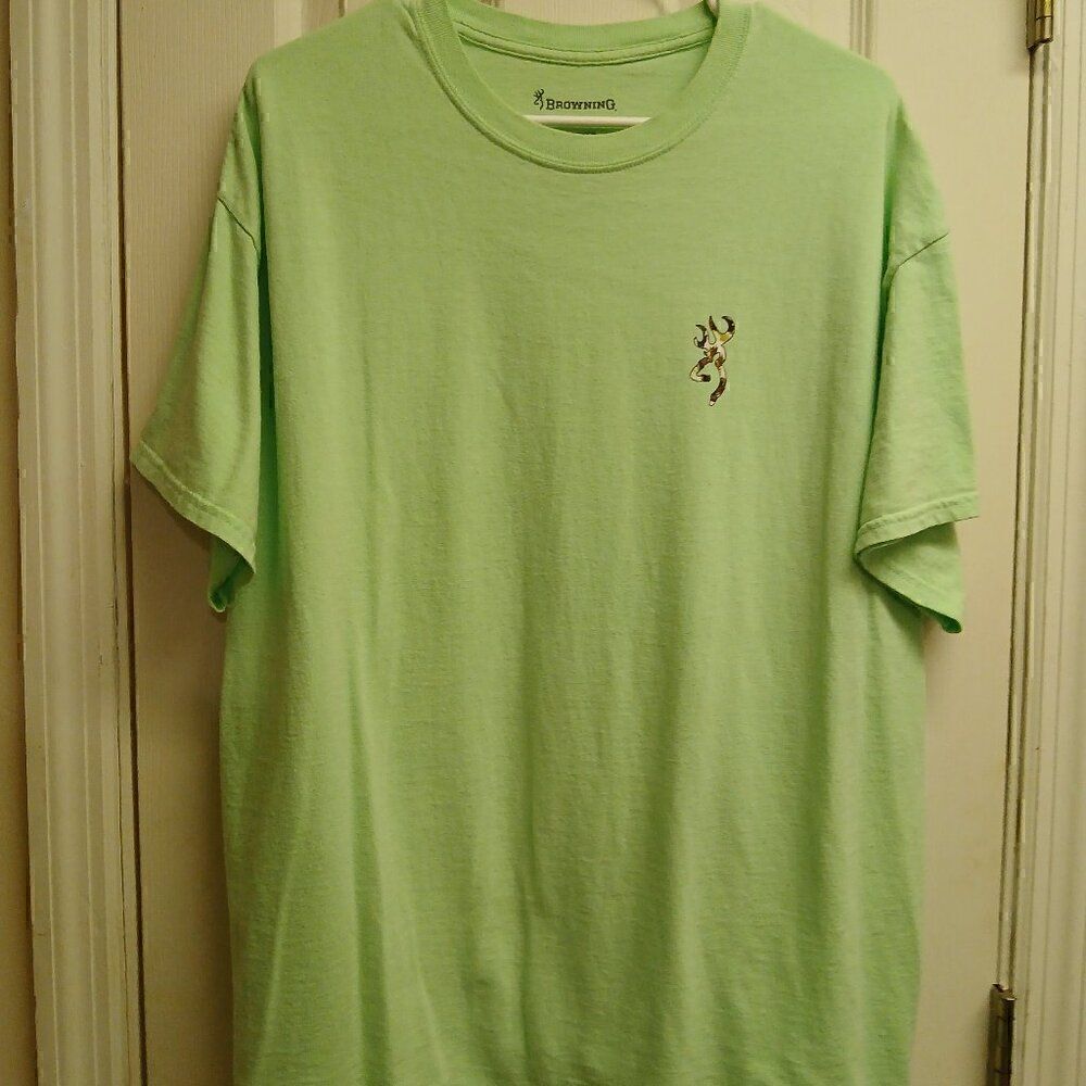 BROWNING XL Short Sleeved T Shirt "Take Me Hunting" Light Green Unisex